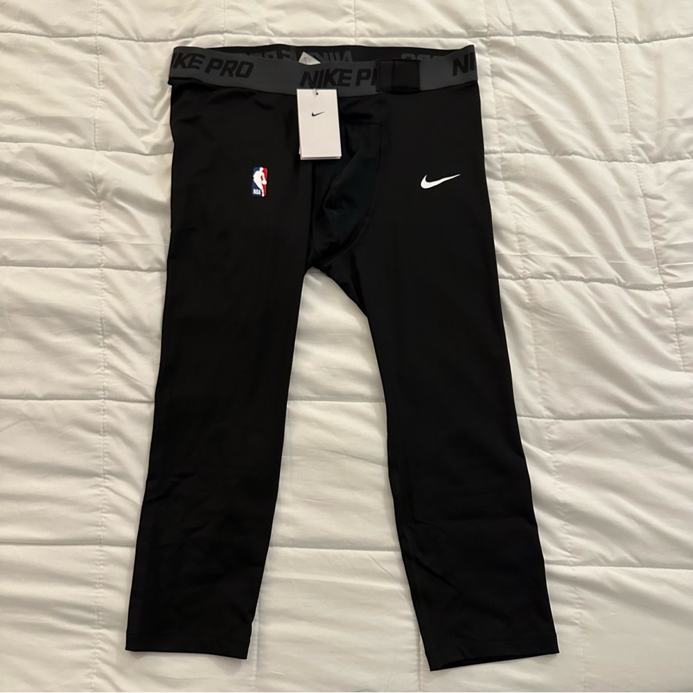 Nike Pro NBA Player Issued 3/4 Compression Tights Black Men's 3XL | NEW